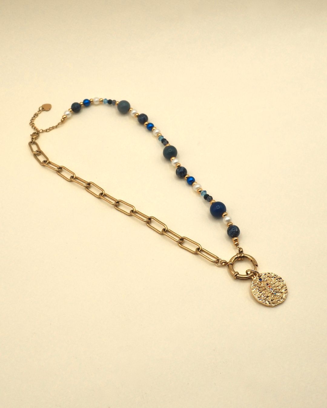 Collier perles et chaîne Astro