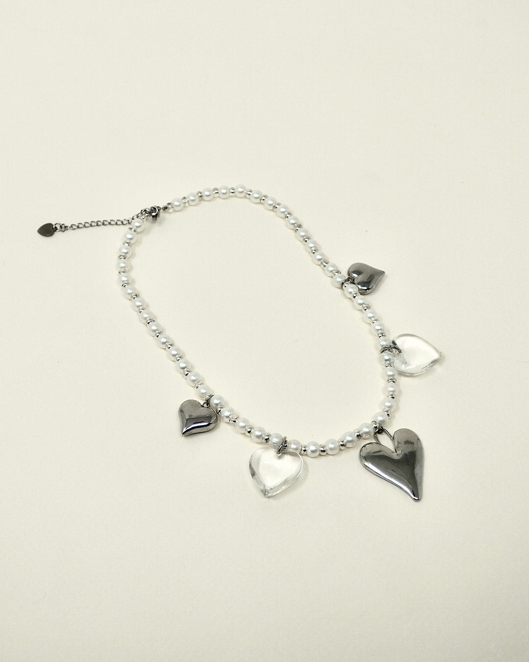 Collier perles Heart argent